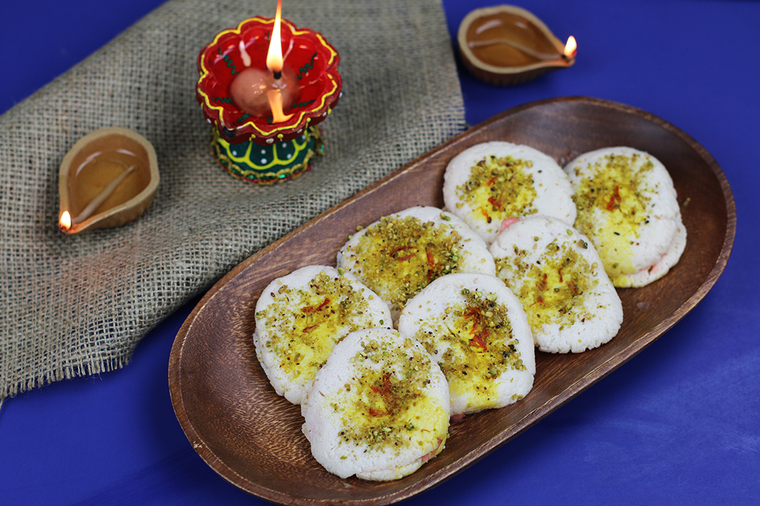 Rose & Saffron Malai Sandwich Ladles and Leaves